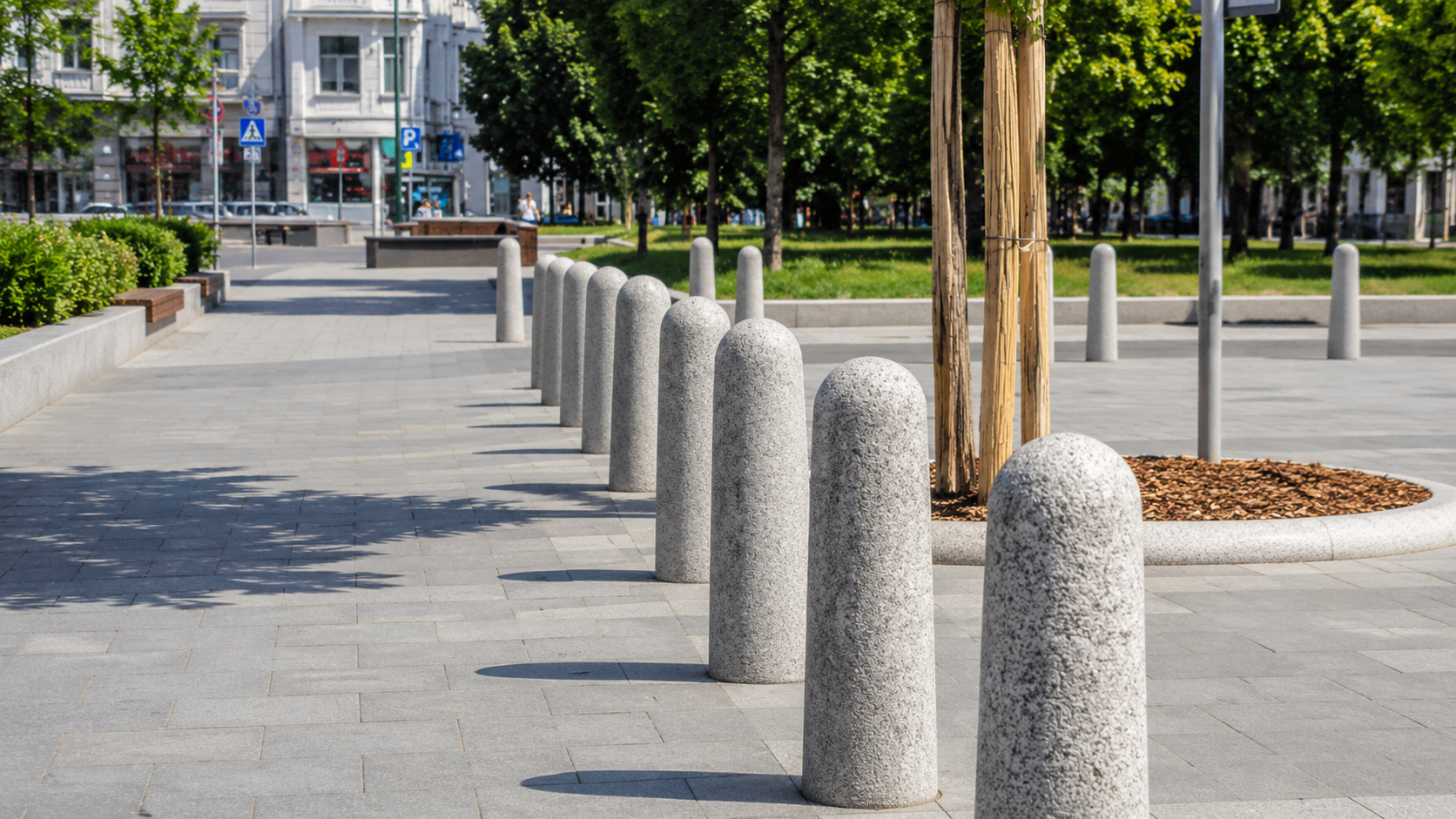 security concrete bollards